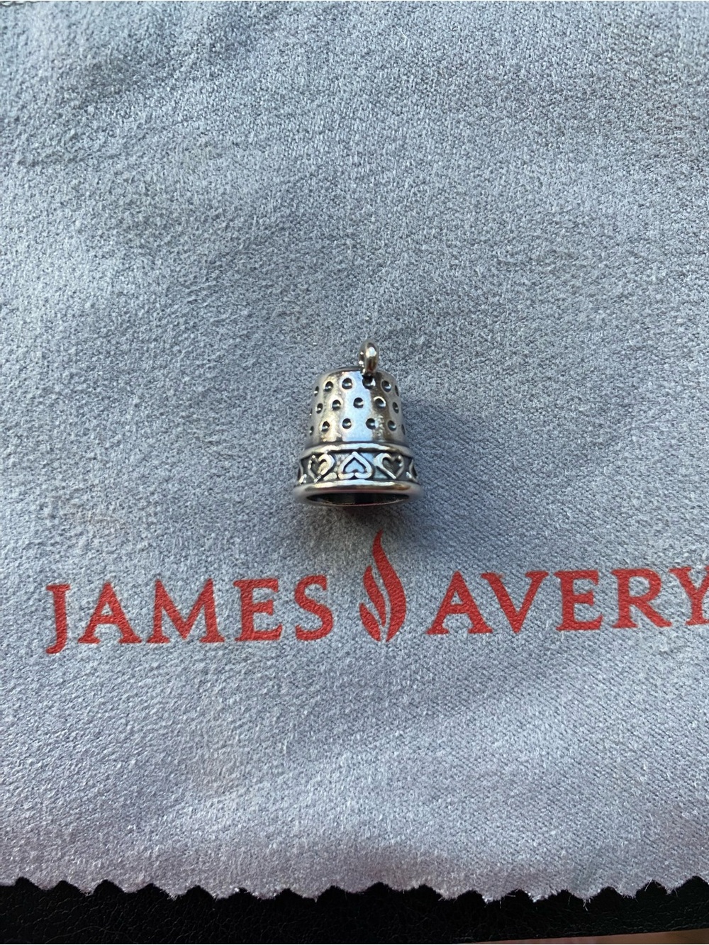 Retired James Avery Silver Thimble Charm - Sterling Finish